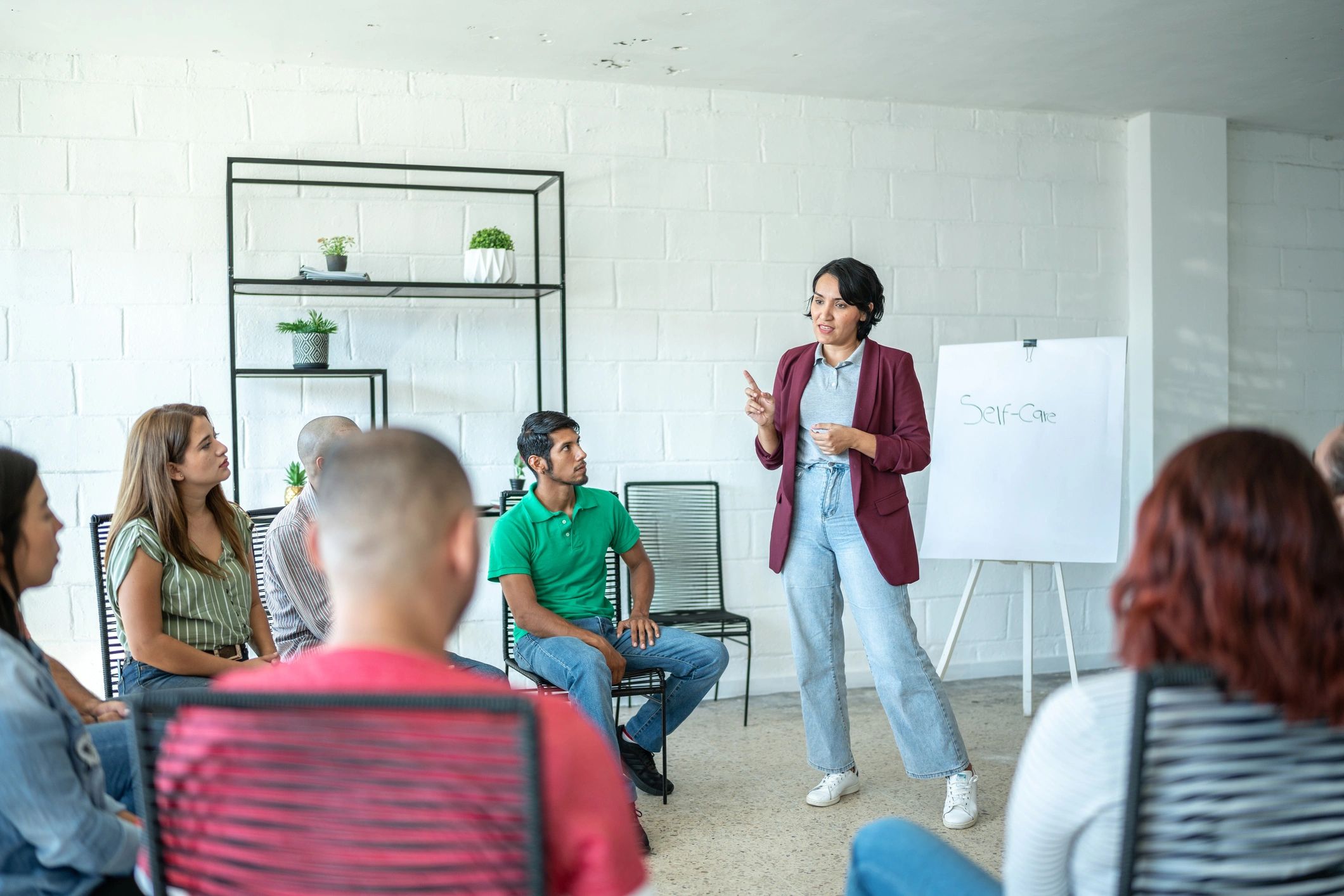 Sesión de orientación profesional en grupo